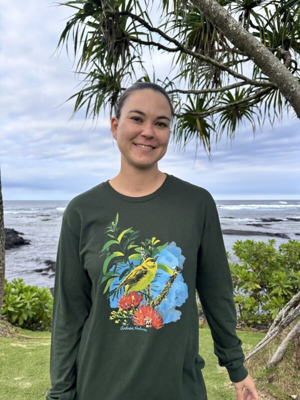 T-shirt Unisex Andrea Holmes ʻAkiapōlāʻau Mural Long Sleeve Forest Green