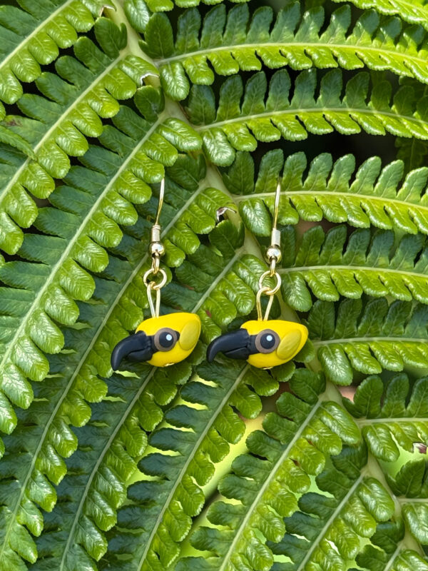 Earrings Designed by Bits & Birbs 18k gold plated ʻIʻiwi/'Akiapōlāʻau/Hawaiʻi ʻAkepa - Image 3