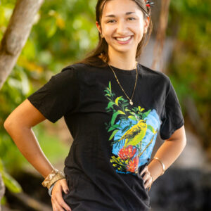 T-shirt Womens Andrea Holmes ʻAkiapōlāʻau Mural Short Sleeve Black or Natural Color