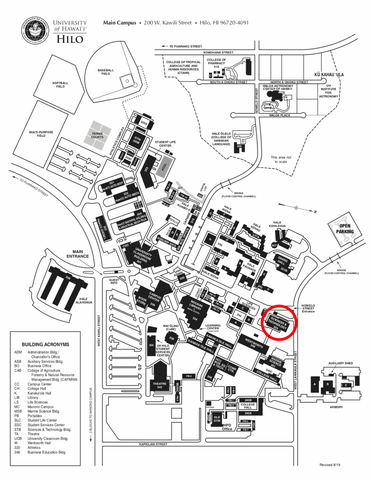 Map of UH HIlo
