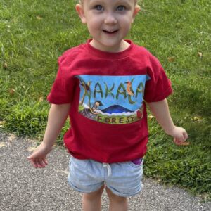 T-shirt Keiki Size Maile Melrose Hakalau Art Short Sleeve Red